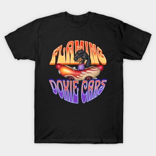 Flaming Dachshund Cars T-Shirt